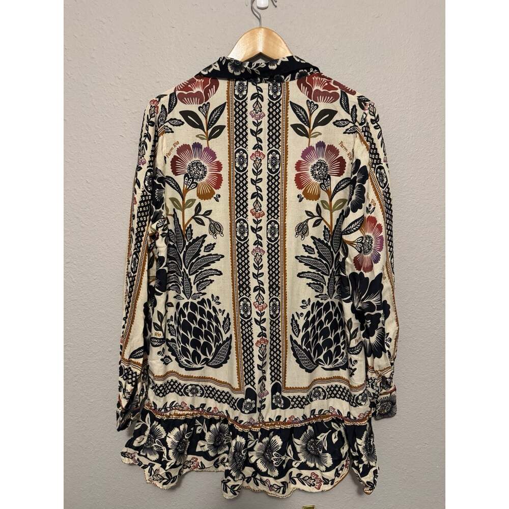 Farm Rio Multicolor Floral Viscose Mini Dress Long Sleeve size M - Picture 4 of 5